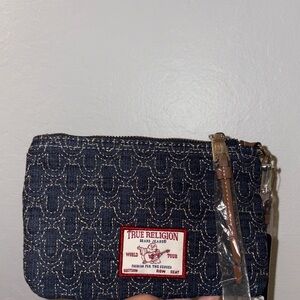 True Religion Dark Blue Denim Clutch